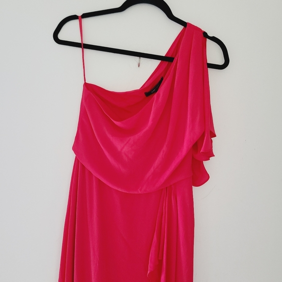 NWT BCBGMAXAZRIA  "Kendal" lipstik red Gown One Shoulder - Picture 5 of 11